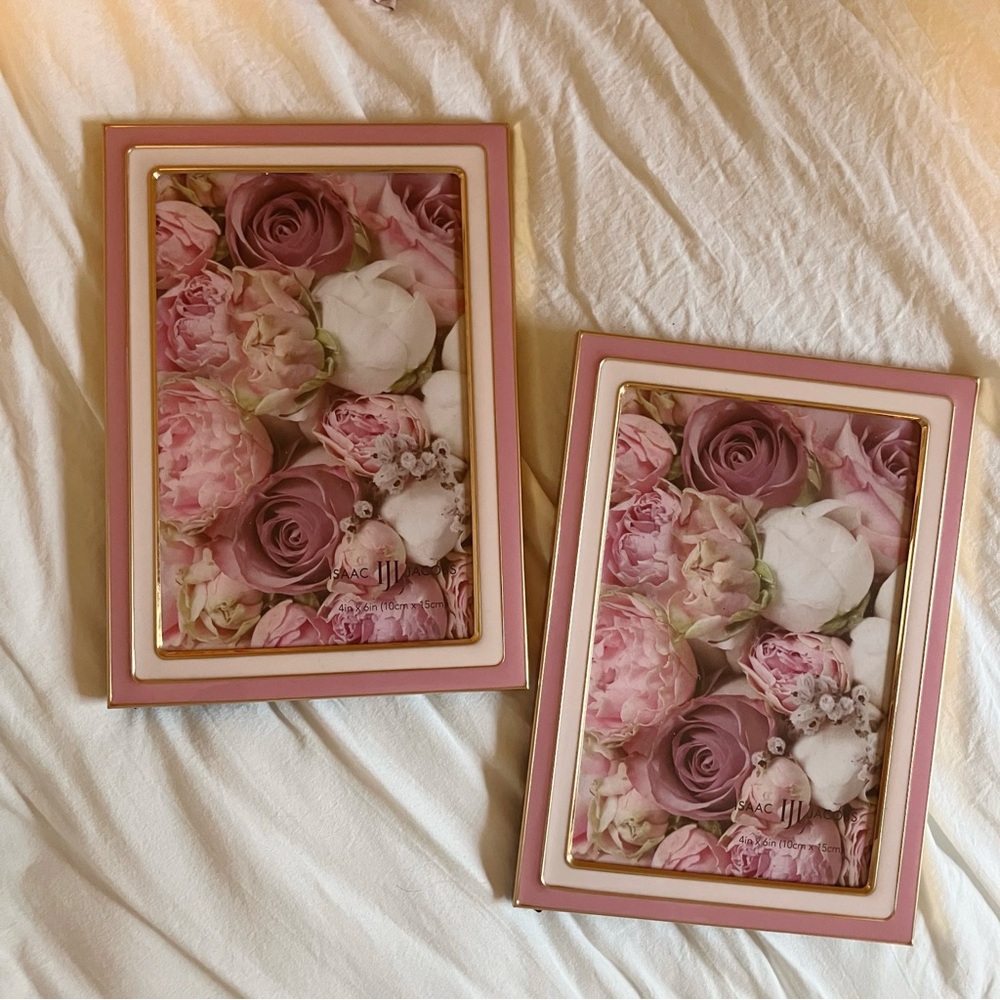 NWOT Isaac Jacobs Pink & Gold Picture Frames Set 4in x 6in (10cm x 15cm)